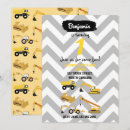 Search for backhoe birthday invitations Bulldozer