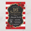 Search for surprise sweet 16 invitations Gold glitter