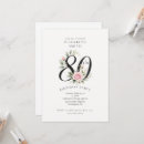 Search for elegant 80th birthday invitations 80 years old
