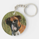 Search for boxer dog key rings Red and white