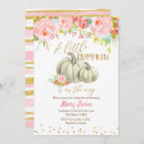 Search for pink gold pumpkin baby shower invitations Floral