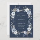 Search for navy blue silver white wedding invitations Floral