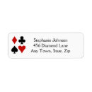 Search for playing cards return address labels Diamonds