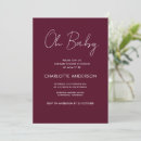 Search for burgundy baby shower invitations Minimalist