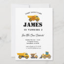 Search for boy construction birthday invitations Toddler