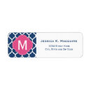 Search for quatrefoil pattern return address labels Blue