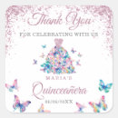 Search for quinceanera thank you stickers Rose gold