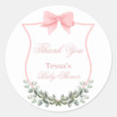 Search for pink bow thank you stickers Simple
