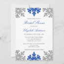 Search for blue and silver bridal shower invitations Elegant