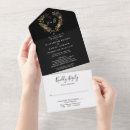 Search for three in one wedding invitations Black and white