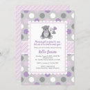 Search for purple teddy bear baby shower invitations Polka dots