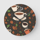Search for coffee cup clocks Roasted coffee beans