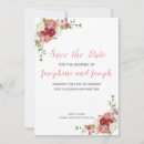 Search for pink flower save the dates White