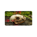 Search for skull return address labels Red
