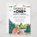 Search for camping 1st birthday invitations One year old
