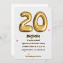 Search for 20th birthday invitations Gold