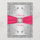 Search for fuchsia pink and silver invitations Floral
