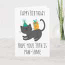 Search for 30th cat birthday cards 30 years old