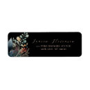 Search for winter flowers return address labels Black