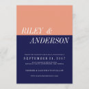 Search for navy blue and coral wedding invitations Chic