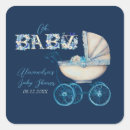 Search for baby pram boy shower stickers Vintage