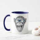 Search for funny monkey design mugs Monkey with glasses