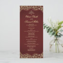 Search for burgundy and gold wedding programmes Calligraphy