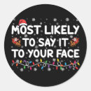 Search for funny face stickers Santa