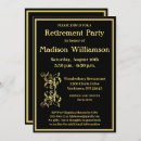 Search for black and gold retirement invitations Elegant retirement party
