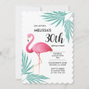 Search for palm leaves birthday invitations Flamingo