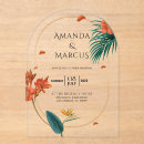 Search for paradise wedding invitations Gold