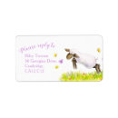 Search for baby lamb return address labels Watercolor