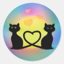 Search for black cat cartoon stickers Heart