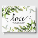Search for greenery wedding guest books Green and white