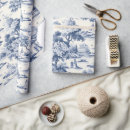 Search for toile de jouy wrapping paper Blue and white