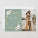 Search for floral wedding save the dates Sage green