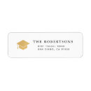 Search for black gold graduation return address labels Simple