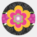 Search for floral damask stickers Black