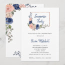 Search for rose gold and navy blue birthday invitations Blush pink