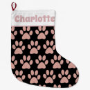 Search for paw print christmas stockings Black