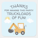 Search for construction party thank you stickers Dump truck party