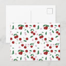 Search for red cherry postcards Watercolor