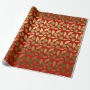 Search for red green gold wrapping paper Damask