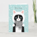 Search for black and white cat christmas cards Snow