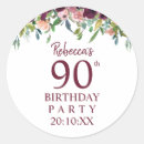 Search for 90th birthday party stickers Floral