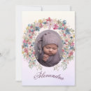 Search for pink girl christening invitations Floral wreath