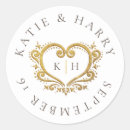Search for brown and gold wedding stickers White