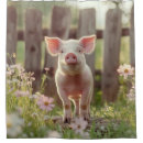 Search for cute pig shower curtains Farm animal