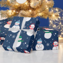 Search for snowman wrapping paper Blue