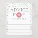 Search for baby shower words of wisdom advice cards Pink